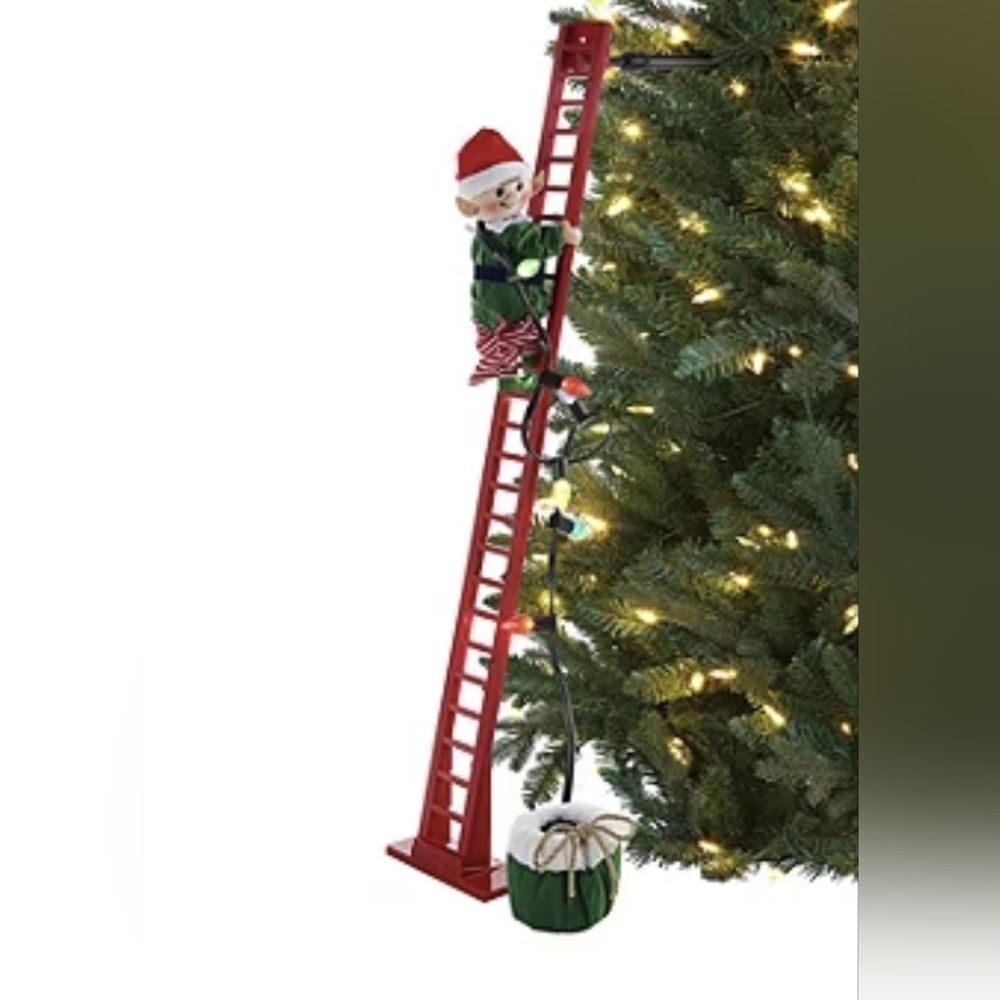 Mr. CHRISTMAS Super Climbing Elf HTF rare  climbs up and down with music lights!